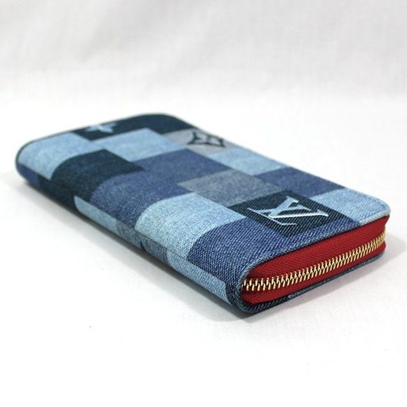 Louis Vuitton Monogram Denim Zippy Wallet Patchwork Blue - Picture 2 of 7